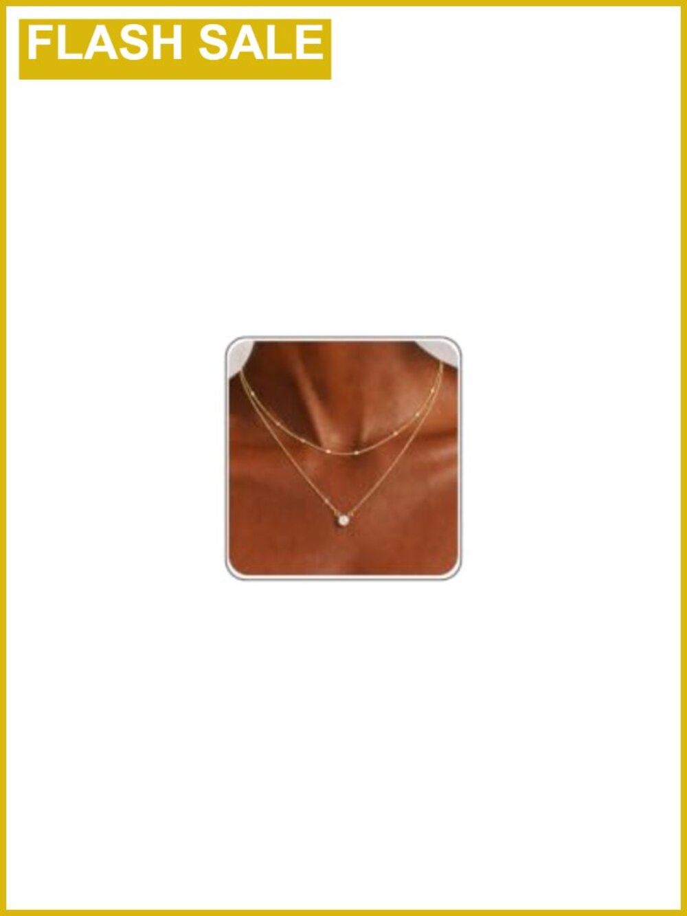 3Pcs Layered Gold Plated CZ Pendant Necklace Set